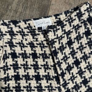 Sweet Lemon Twill Women's High Waist Shorts - Navy and Cream